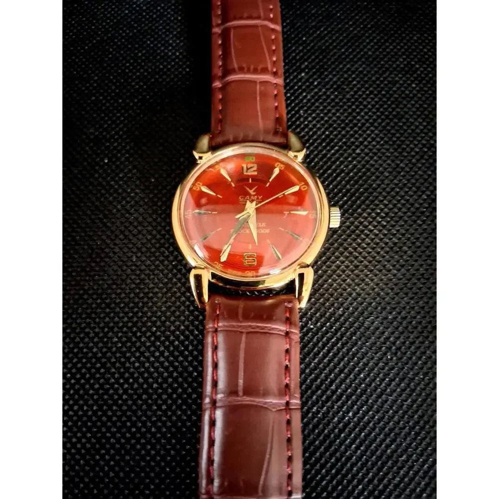 Vintage Camy Men's Leather Mechanical Watch RARE